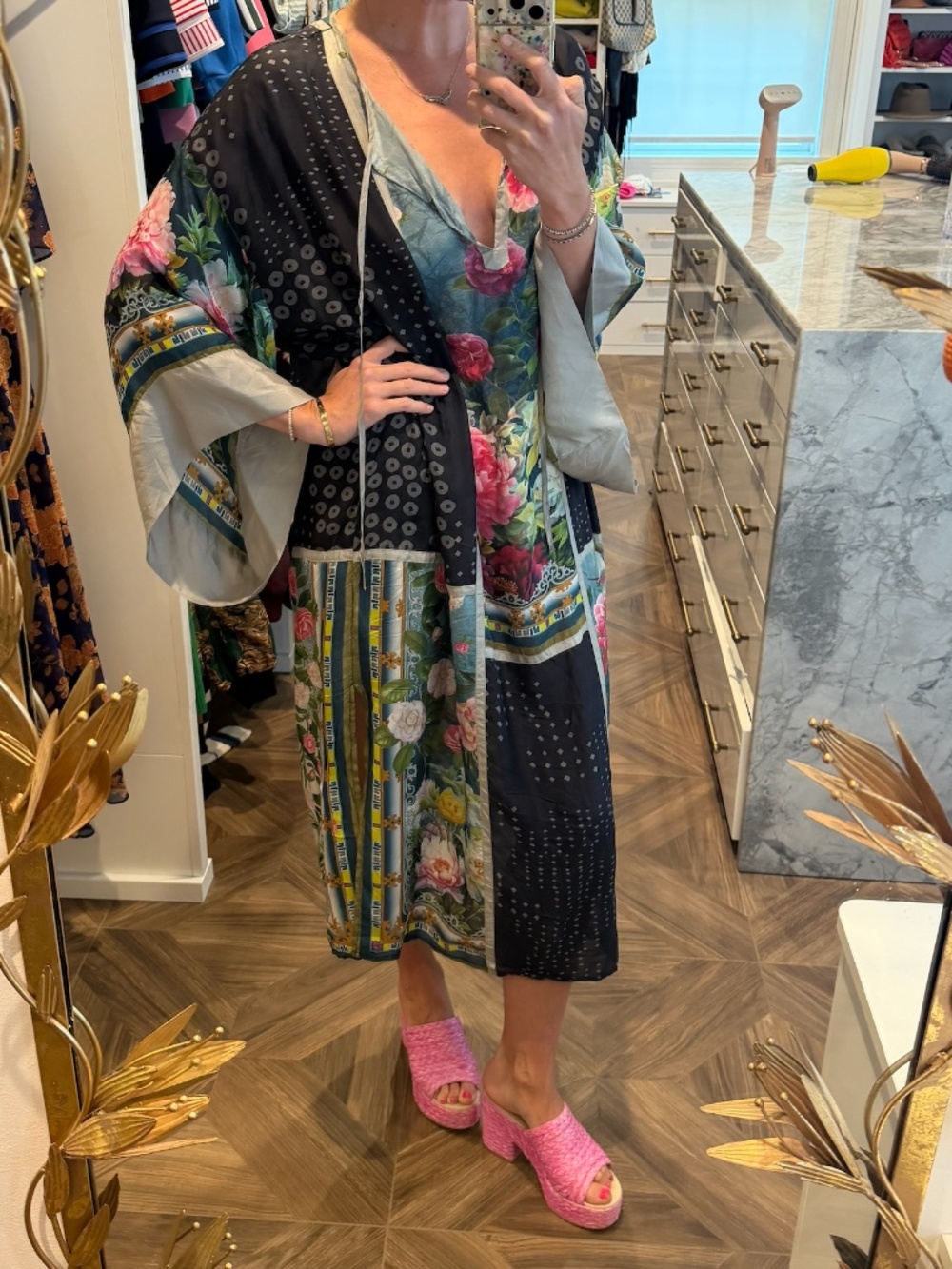 Johnny Was Silk Kimono Dress